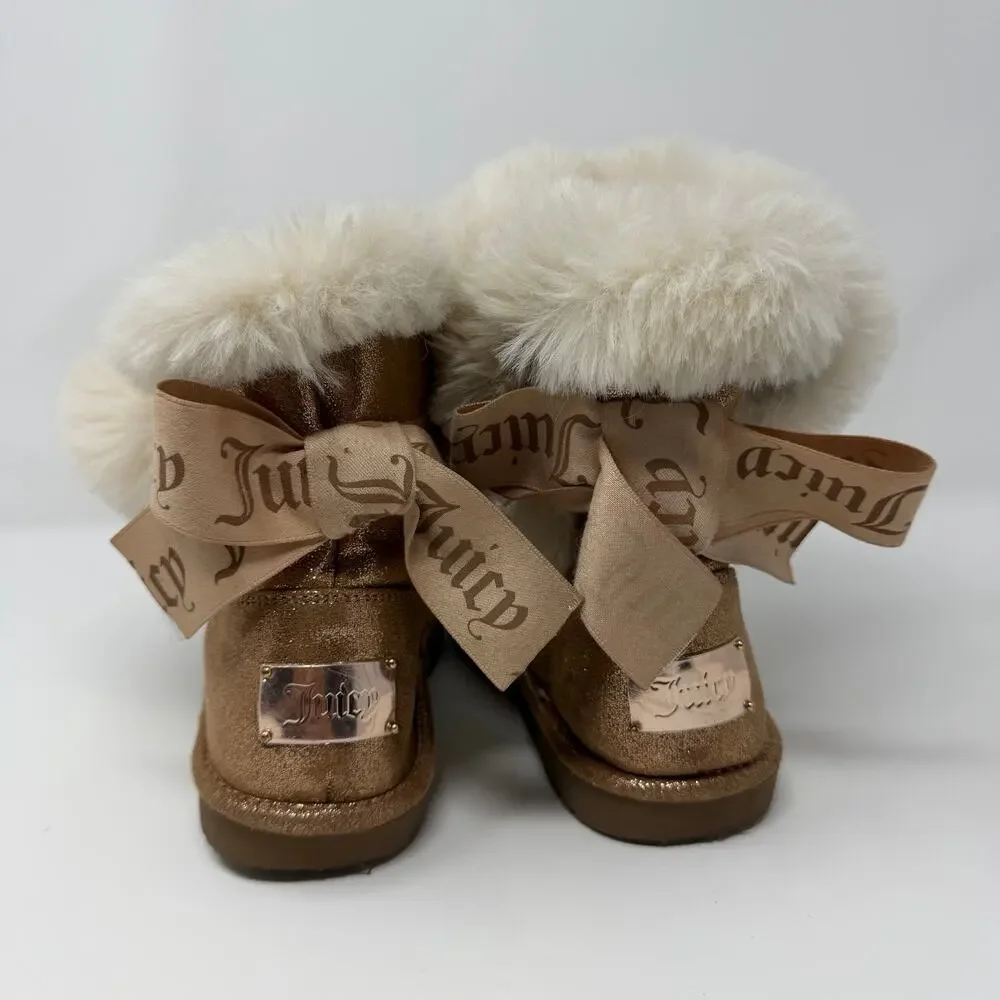 Juicy Couture Girls Fur-Lined Rhinestone Boots size 1